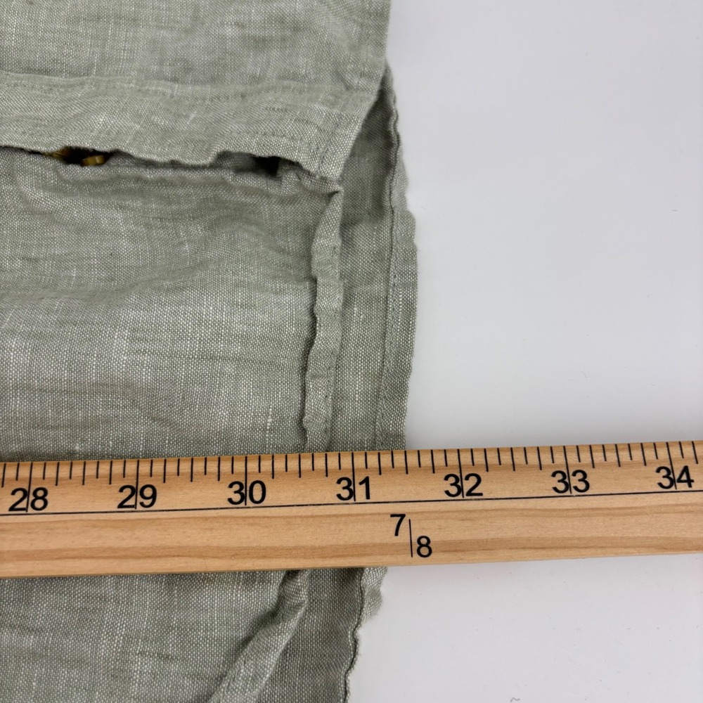 W.H. Belk Linen Core Button Down Shirt Mens Medium Sage Green Long Sleeve Summer - Picture 4 of 6